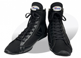 Winning RS-100 high-cut boxing boots in Black, leather and mesh build