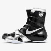 Nike HyperKO 1 boxing shoes in Black and Metallic Silver, lace-up high-top boxing shoe