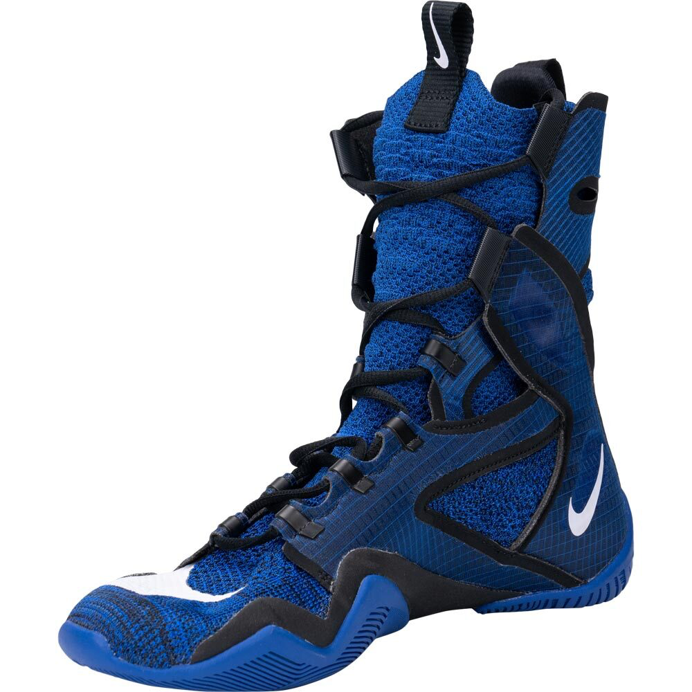 Nike HyperKO 2 Royal Blue Flyknit upper close-up, stretch-knit construction