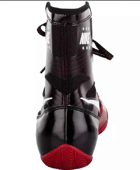 Rear heel profile of Nike Hyperko 1 showing black heel counter and high-top collar support