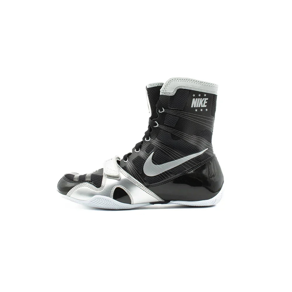 Nike HyperKO 1 Black/Silver lace-up closure and forefoot support detail