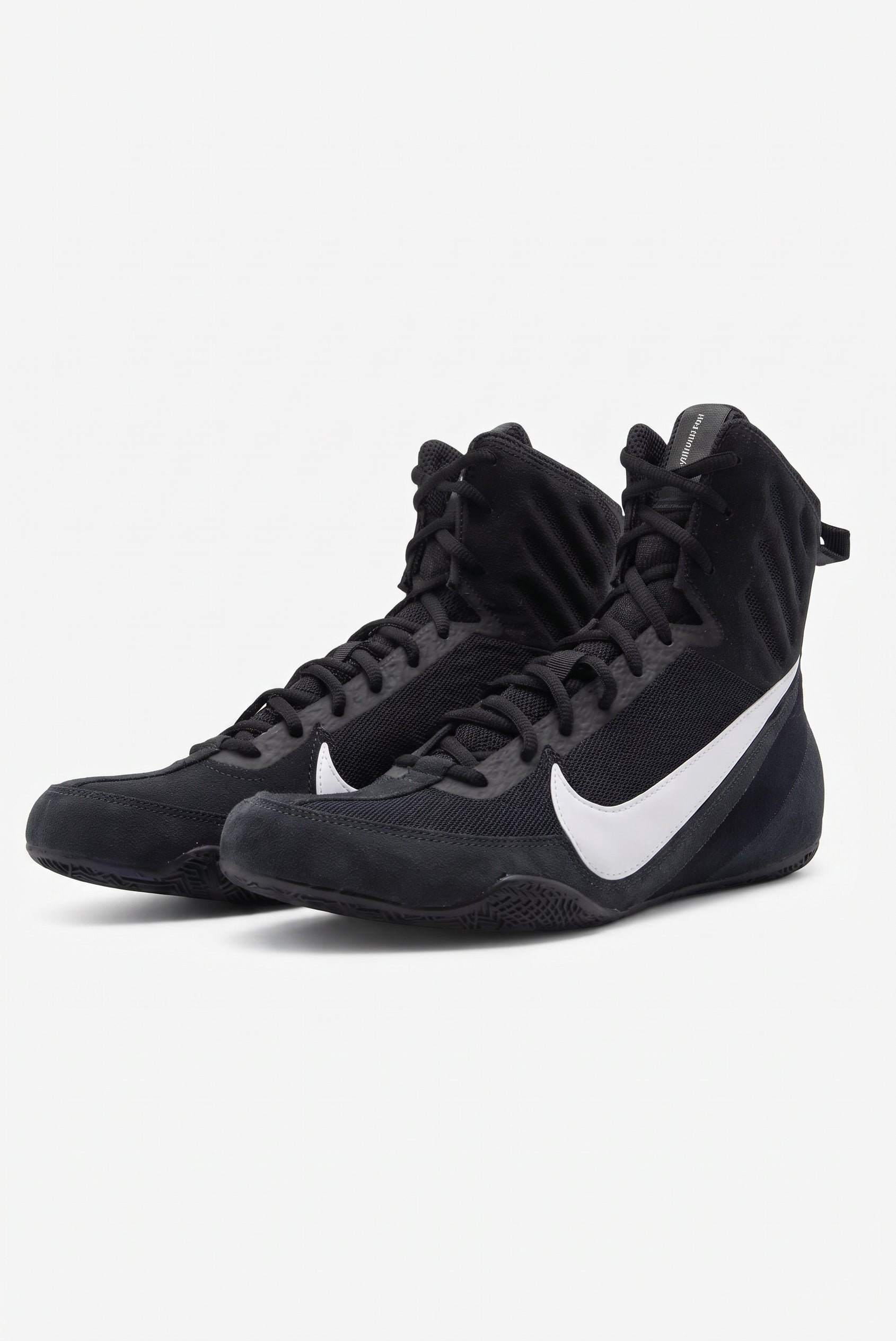 Nike Machomai 3 Junior boxing shoe pair, side studio shot