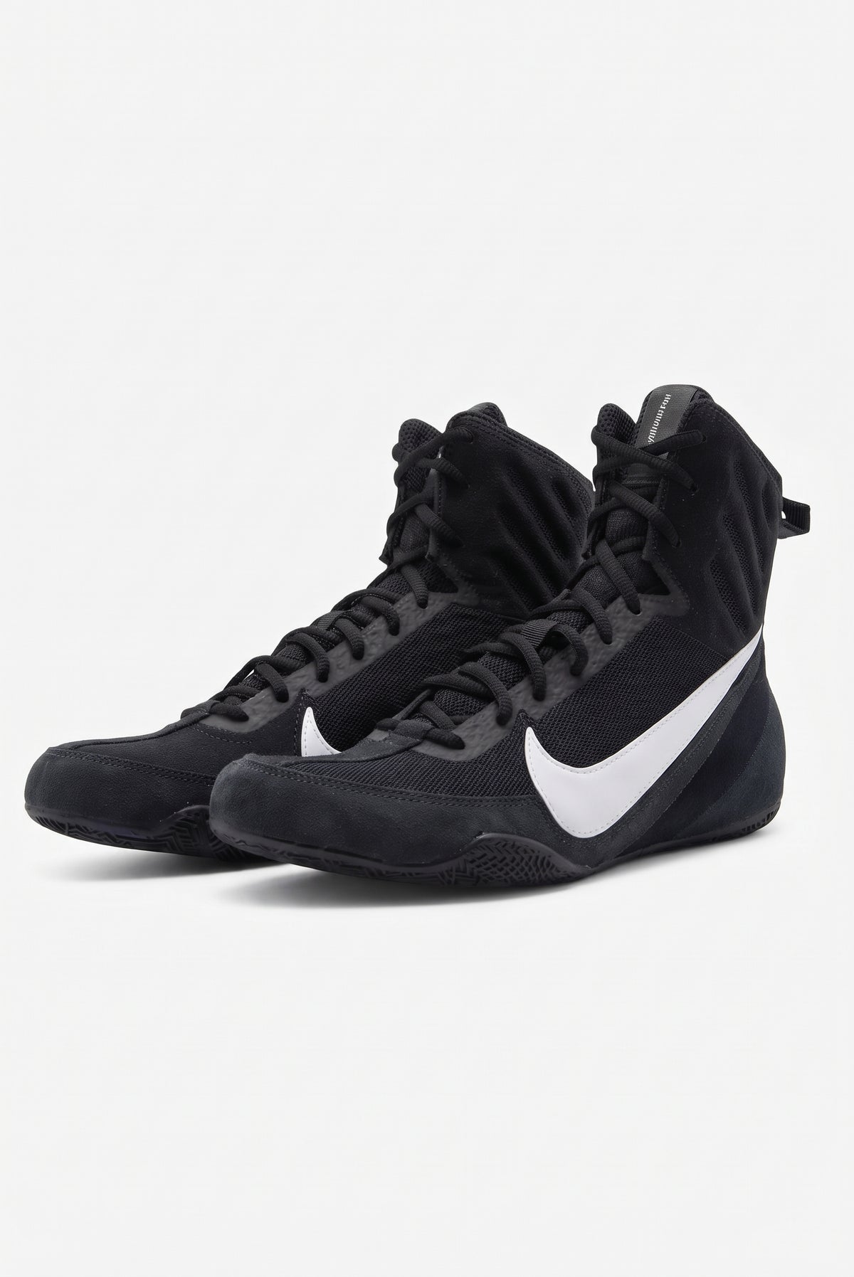Nike Machomai 3 Junior boxing shoe pair, side studio shot
